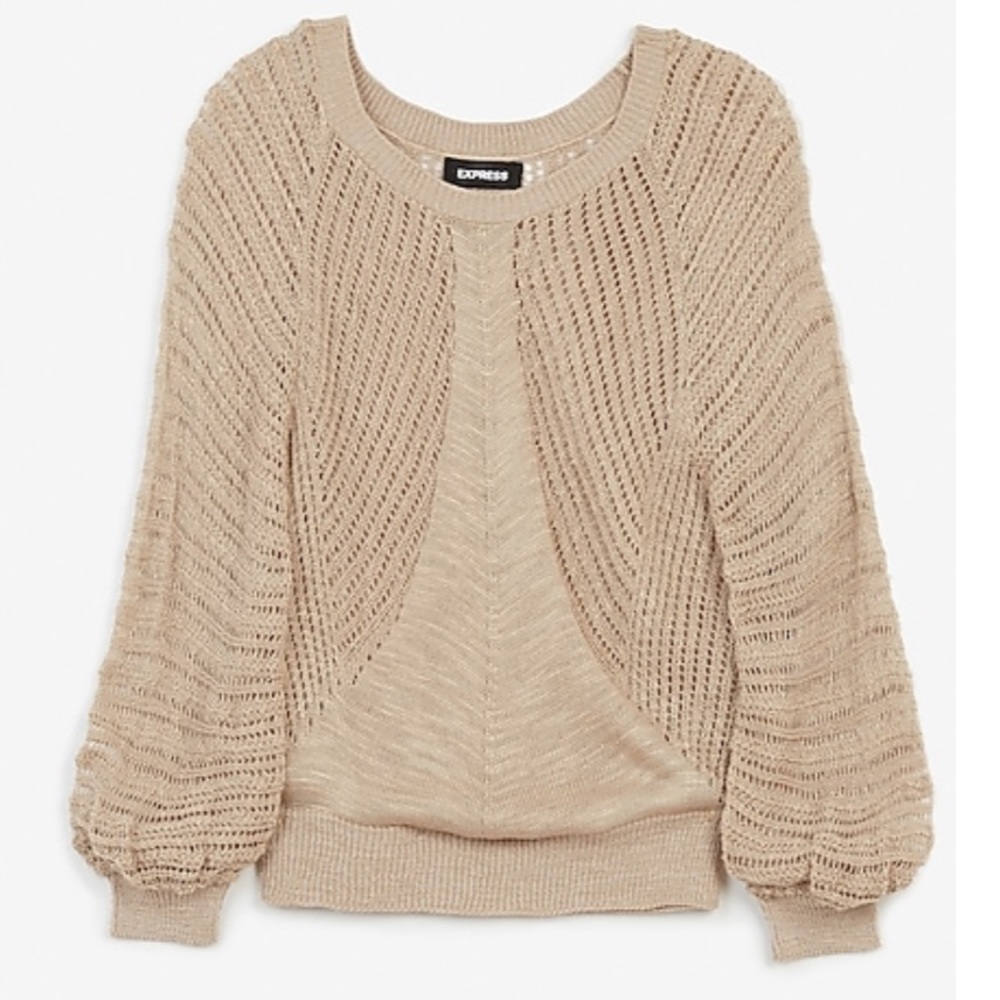 🆕Express Open Stitch Balloon Sleeve Sweater